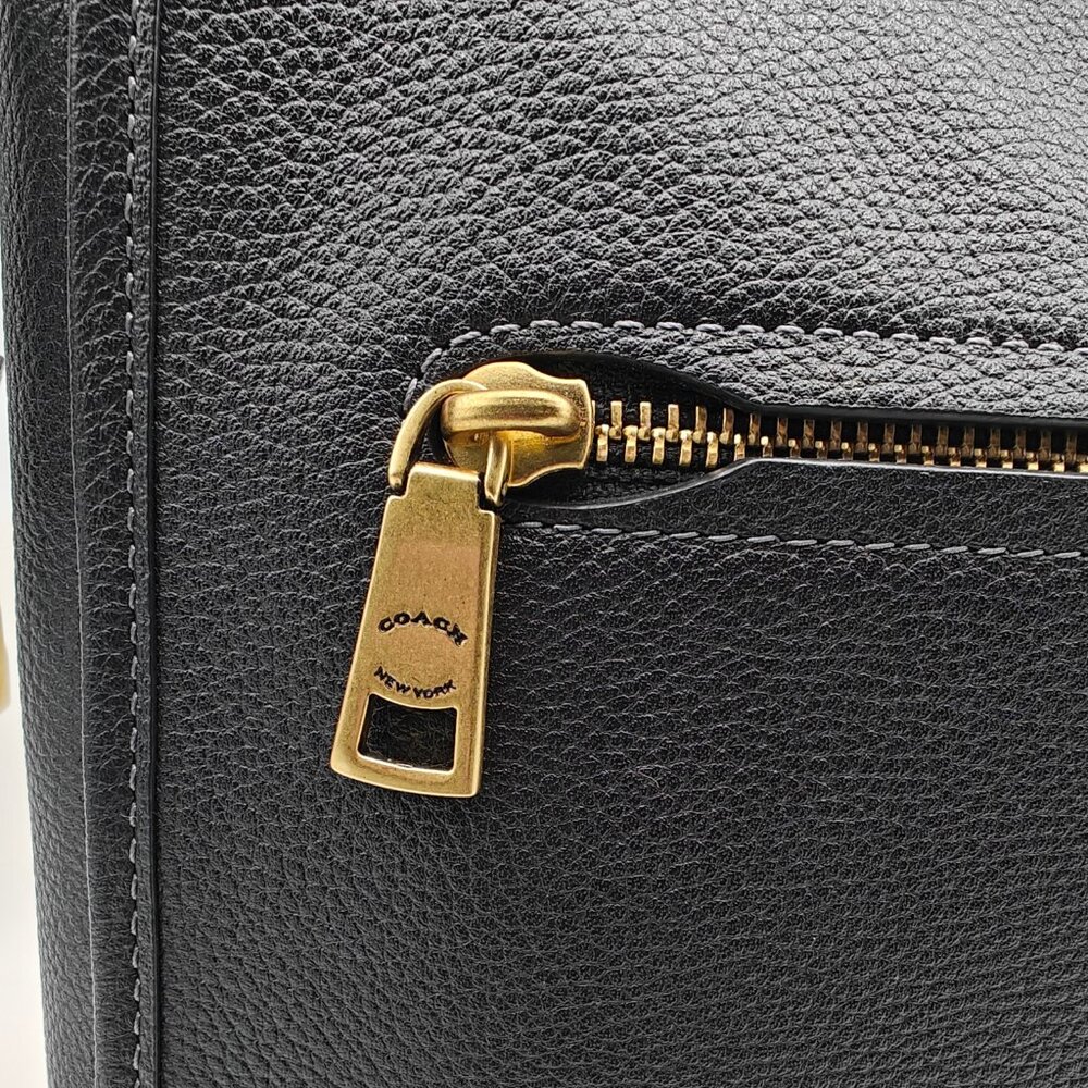 COACH Chaise pebbled leather women's large crossbody + Dust bag - BLACK - Picture 13 of 14